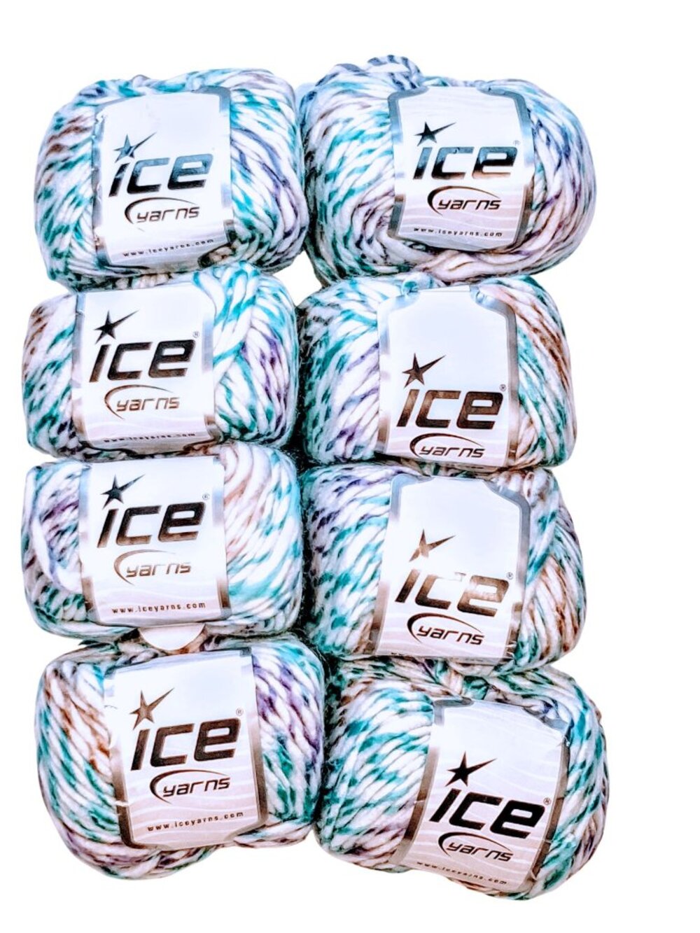 ICE YARN Baby Twist fnt2-69009 Color: White, Turquoise, Camel, Lilac